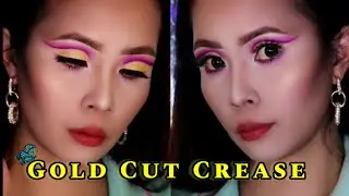 PINK GOLD CUT CREASE EYESHADOW TUTORIAL | AnjelMae