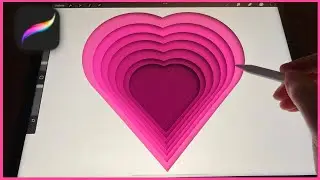 Male dieses Paper Cut Herz in Procreate (Anfänger Tutorial) Digital Art