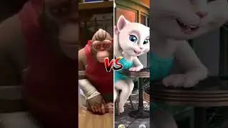 🐵Monkeys VS Talking Angela 🐱 | Singing 🎹 Yiwang Yiwang Dou Yiwang 🎶 #shorts