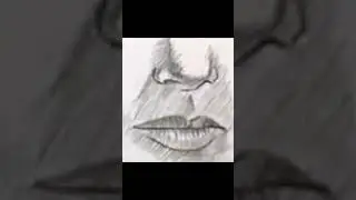 How to draw a nose and mouth step by step #sketch #drawing #pencils #drawingtrick #nosedrawing