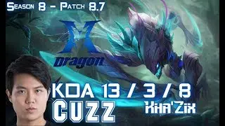 KZ Cuzz KHA'ZIX vs RENGAR Jungle - Patch 8.7 KR Ranked