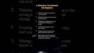 6 Mistakes You Should Not Repeat 🚫 || #motivation #quotes #success #mindset #mistakes #lifesuccess