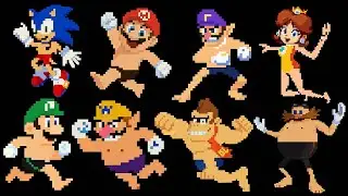 Mario & Sonic at the Olympic Games Tokyo 2020 - Swimming Top 8 Characters (8-Bit Edition)