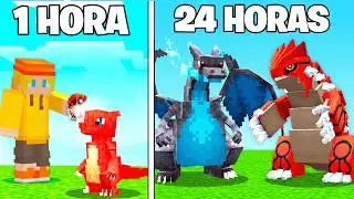 24 HORAS como TREINADOR POKEMON do TIPO FOGO Minecraft