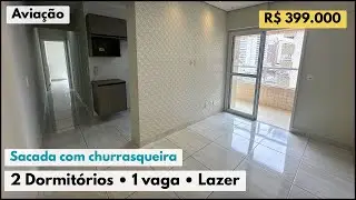 #844 Apartamento com 2 dormit&oacute;rios, 1 vaga na Avia&ccedil;&atilde;o, Praia Grande 