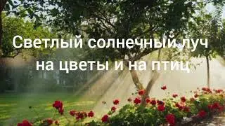 Светлый солнечный луч на цветы и на птиц...