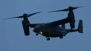 USAF V-22 Osprey & KC-135 Landing Mildenhall Air Base
