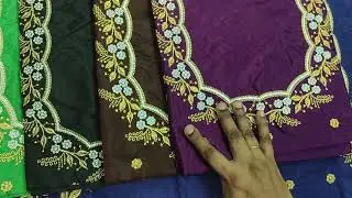 Gold & silver combination computer embroidery work blouses 450/- free shipping 9014513452