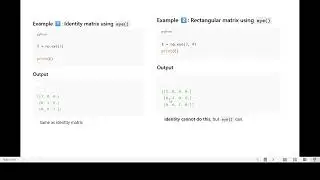 Lecture 13 Numpy Identity Array & Eye Function