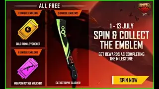 FREEFIRE NEW EVENT SPIN & COLLECT THE EMBLEM FULL DETAILS - HOW TO COLLECT EMBLEM TOKEN? HOW TO SPIN