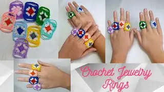 HOW TO CROCHET A JEWELRY RING FROM A GRANNY SQUARE? | CROCHET GRANNY SQUARE JEWELRY RING TUTORIAL