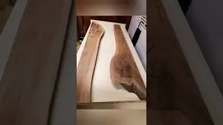 Two walnut epoxy tables with black resin. How I made them is in the video. face/insta @eDoska.sk
