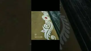 white paint Rangoli design//like share and subscribe for more videos