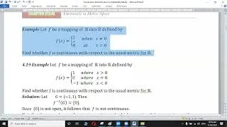 Lecture 14 c: ( Mathematical Analysis ) Chapter 4:.Continuous Function in Metric Space