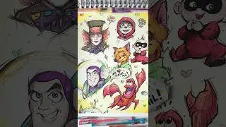 Pintando 6 PEL&Iacute;CULAS ✨Disney✨ con mucho BRILLO🌟💫  #dibujo #disney