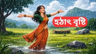 Ghibli Style Village Life - ASMR | Cozy Rain | Rustic cooking asmr | Bangla Cartoon | হঠাৎ বৃষ্টি