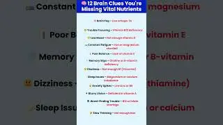 Senior Health Tips: 12 Signs Your Brain Needs More Vitamins!