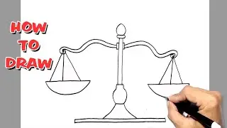 How to Draw a Balance Scale Step by Step