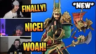 STREAMERS REACT TO *NEW* GUAN YU SKIN! FORTNITE BEST MOMENTS
