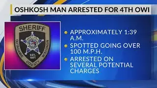 Oshkosh man arrested for 4th OWI following high-speed pursuit reaching over 100mph