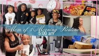 ⏰REALISTIC 5:00AM MORNING ROUTINE WITH A SOLO MOM OF 5 KIDS ! TWINS, TODDLER, 1st, & 4th GRADERS☀️