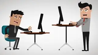 Dynamisch werken aan een zit sta bureau