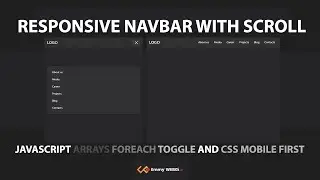 Responsive navbar with scroll using HTML, Vanilla Javascript and CSS Mobile First