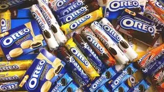 Asmr. Grandiose unpacking of Oreo Cookies and Toffee Candies. ASMR unboxing candy.