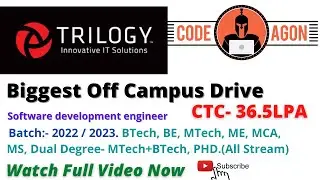 Trilogy Innovation CodeAgon 2021 / Biggest Off Campus Drive For 2022 and 2023 Batch / #B.tech #Job
