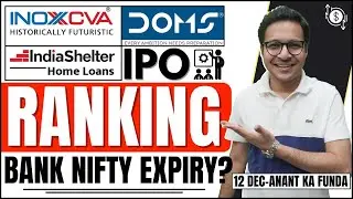 DOMS ipo VS India shelter IPO VS Inox CVA IPO GMP | Bank Nifty expiry tomorrow | 12/11/2023 |