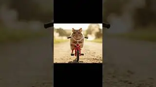 Tiny Hamster Rides Bike and Flexes Muscles | Cutest Funny Hamster Video Ever