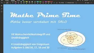 Wahrscheinlichkeitsbegriff und Unabhängigkeit #8 - Aufgaben S.186/16,17,18,20 Q11 BY LAS