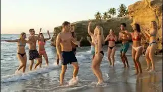 Free Stock Video | Beach Dance in group | Beach Activities | Outdoor Group Activities 