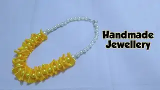 Handmade jewellery | handmade ribbon necklace ideas | Jewelry making video | DIY Ribbon