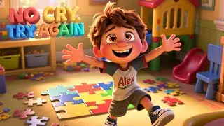 ⭐ No Cry, Try Again! | Confidence Song for Kids