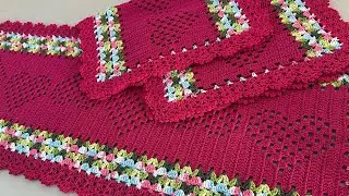 Bico de acabamento de croch&ecirc; Pink simples retangular aula passo a passo completa