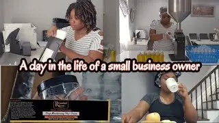 Working on new natural hair products/breakfast/shipping/life of a small business owner/mom of 5