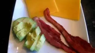 Atkins Induction Diet - Breakfast, Day 6-   Cheddar Cheese, Bacon, Avocado