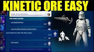 launch kinetic ore withs star wars weapon | Fortnite Force within challenges (Kinetic ore Location)