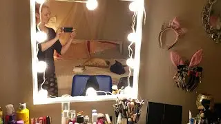 DIY IKEA VANITY MIRROR WITH LIGHTS FOR $40!! IMPRESSIONS Hollywood Vanity Mirror Dupe