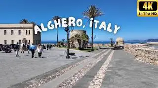 Alghero Sardinia Walking Tour 🇮🇹 Historic Old Town & Seafront 4K