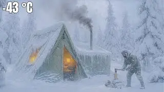 Snow Crushes My Tent &mdash; Surviving Camping Alone in Winter | Extreme Off Grid Winter Life