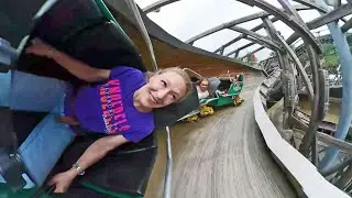 Flying Turns horizon leveled front seat on-ride reverse ridercam HD POV Knoebels Amusement Resort