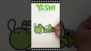 Раскраска Йоши (Yoshi) [Книжка-раскраска] #рисунок #марио