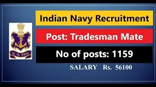 Indian Navy Tradesman Recruitment 2021