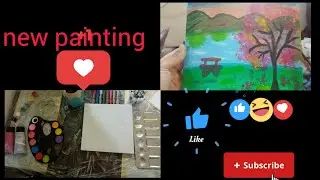 Relaxing Canvas Painting | Easy Tree and Lake | Easy painting