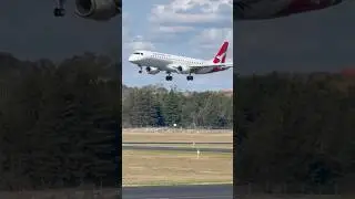 Qantaslink E190 late touchdown at Canberra Airport #aviation #qantas #aviationlovers #aviationdaily