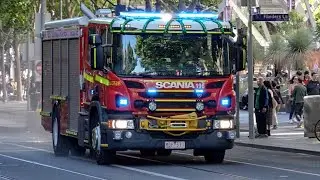 ⁴ᴷ Fire Rescue Victoria RESCUE 3 Responding 🚨 | Swanston Street Melbourne