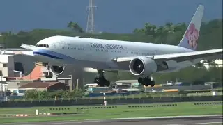華航波音777-300(ER)機師高雄機場航訓考核過程。