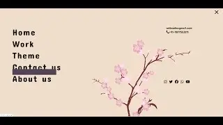 Cheery Blossom theme Full screen menu design with jQuery| HTML& CSS